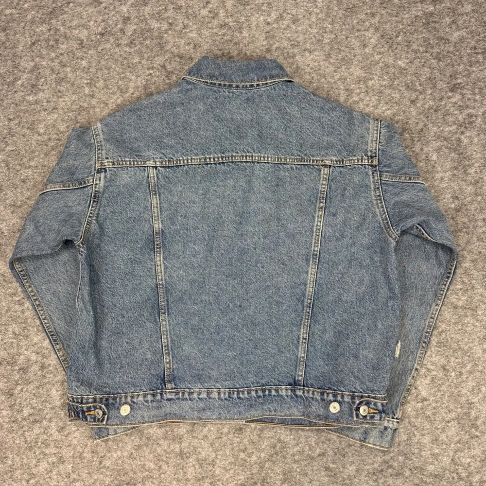 Old Navy Womens Denim Trucker Jean Jacket Blue Classic‎ Relaxed Fit Size Large
